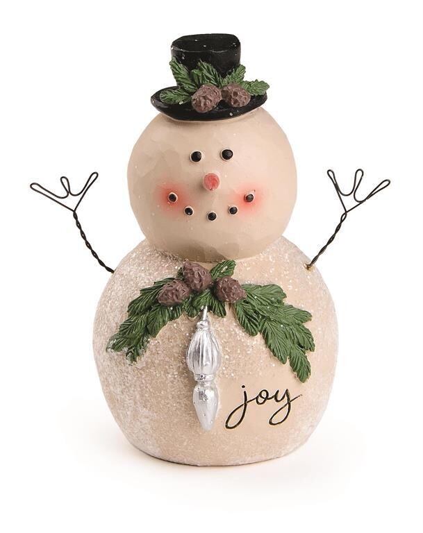 "Joy" Snowman w/ Swag