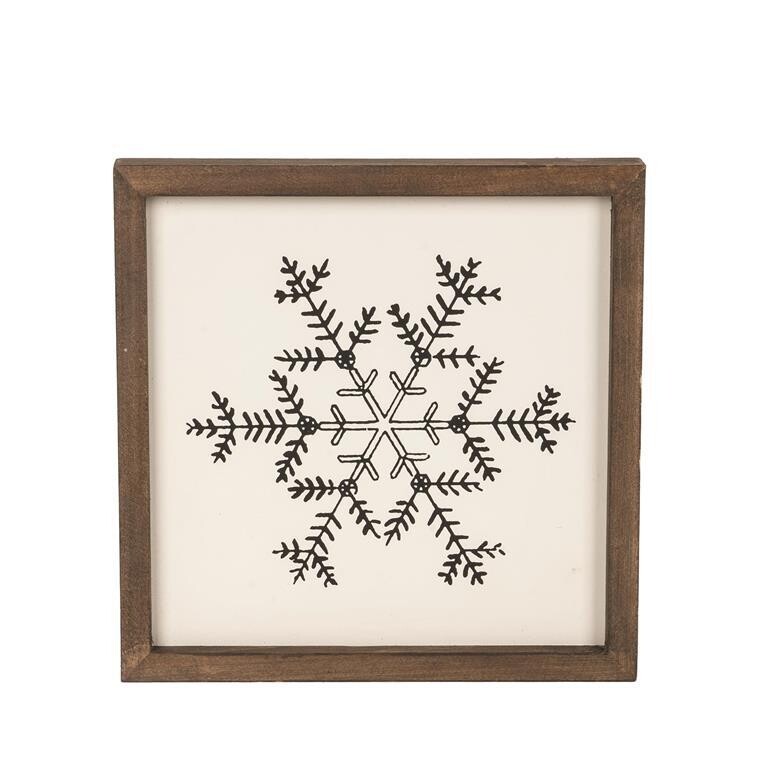 Framed Black Snowflake