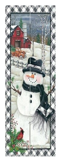 18x6" Pallet Art - Rusty Truck Snowman
