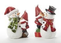 Gnome Building A Snowman