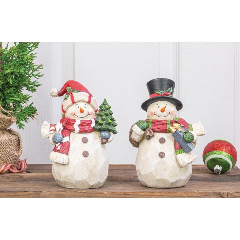 Resin Snowman with Tree/Gift