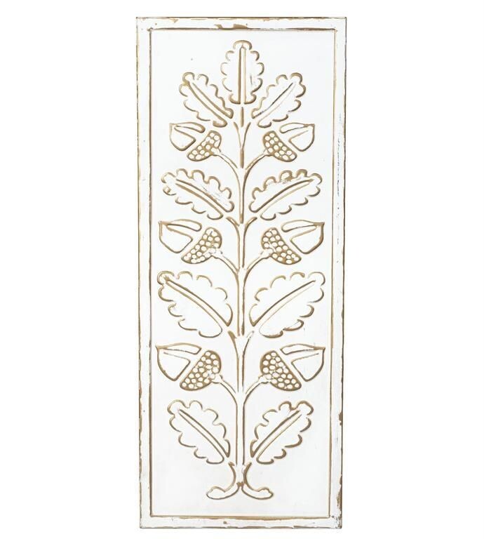 Gilded Embossed Acorn Branch Wall Art