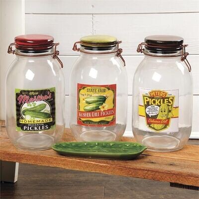 Glass Pickle Jar w/ Ceramic Lid