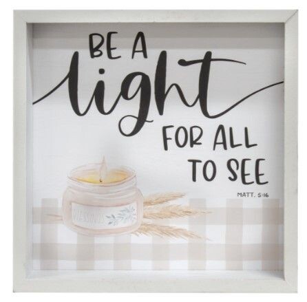 "Be A Light" Framed Box Sign
