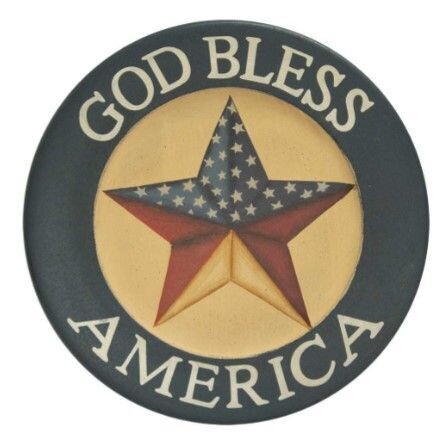 "God Bless America" Wooden Plate