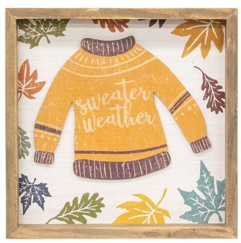 "Sweater Weather" Distressed Frame Sign