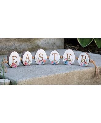 Easter Egg Floral Beaded Sign
