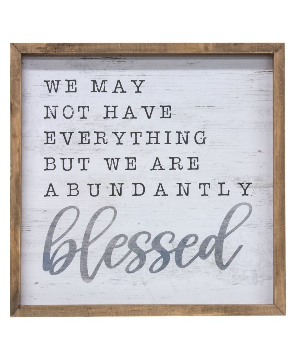 "Blessed" Wood Frame Sign