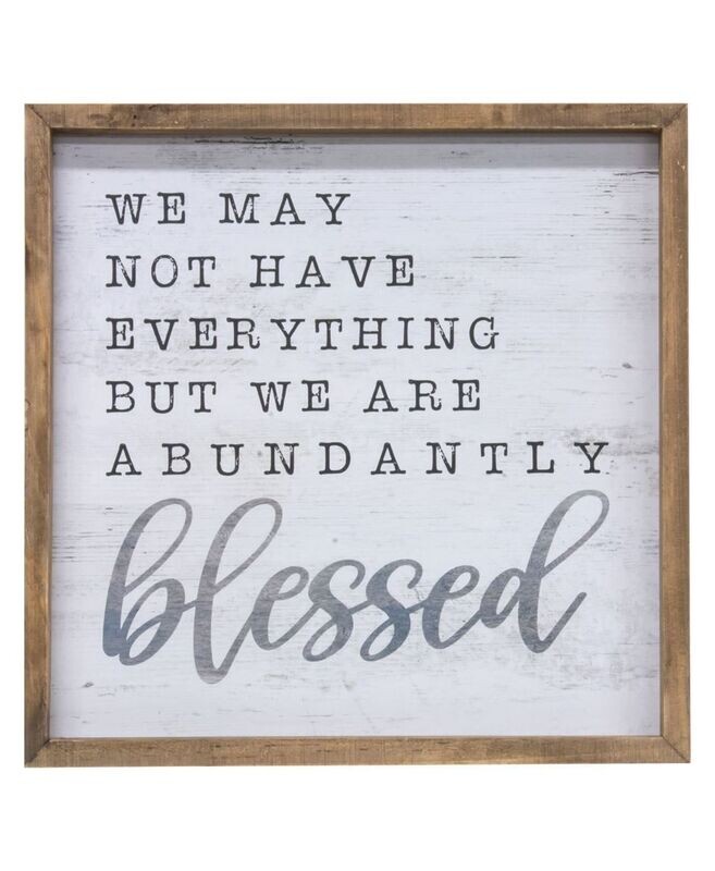 "Blessed" Wood Frame Sign