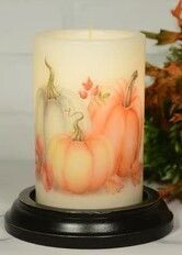 6" Autumn Harvest Pumpkins Candle Sleeve