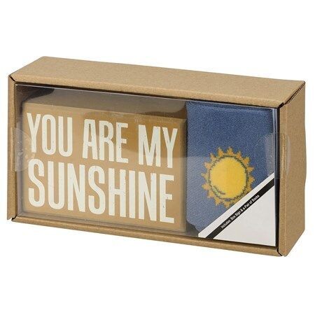 Box Sign & Sock Set - Sunshine