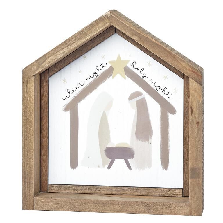 Holy Family Creche-Shaped Sign