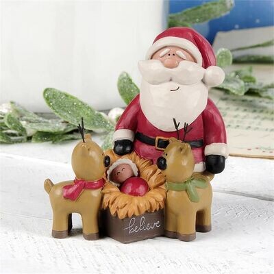 Santa w/ Baby Jesus & Reindeer