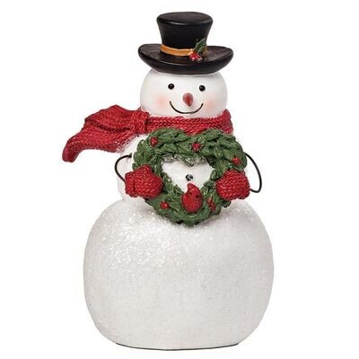 Snowman w/ Heart-Shaped Wreath
