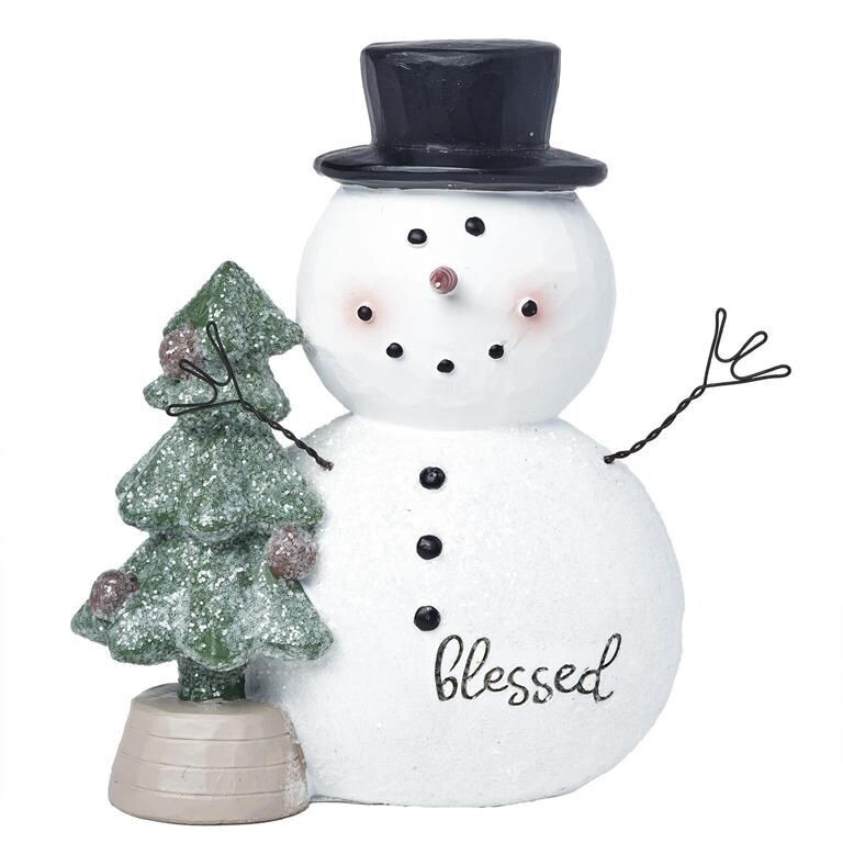 "Blessed" Snowman w/ Christmas Tree