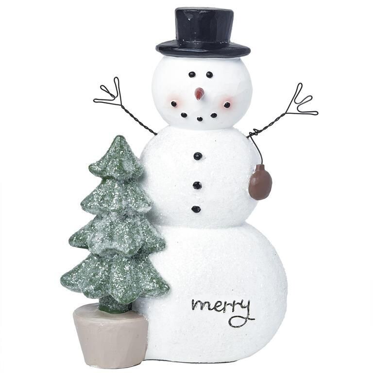 "Merry" Snowman w/ Christmas Tree