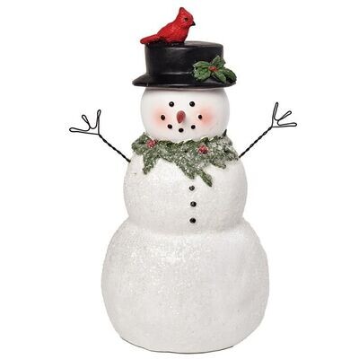 Frosted Snowman w/ Greens & Holly
