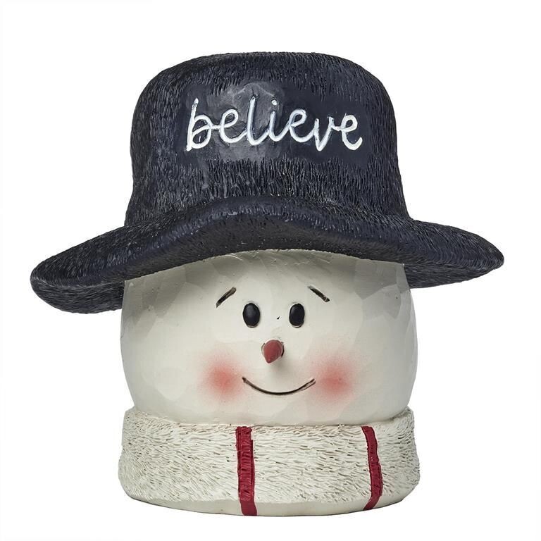"Believe" Snowman Head w/ Hat