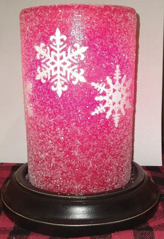 6" Red Snowflake Cluster Candle Sleeve