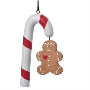 Candy Cane w/ Gingerbread Man Ornament
