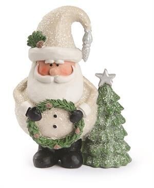 Santa w/ Christmas Tree & Wreath