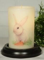 6" Tiny Bunny w/ Carrot Candle Sleeve