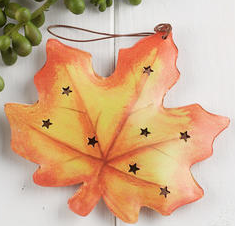 Punched Tin Ornament - Fall Leaf