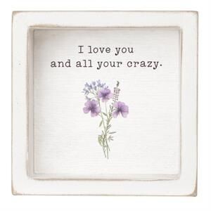 Wildflower Shadow Box - "I Love You"