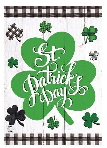 Checkered Shamrocks Garden Flag
