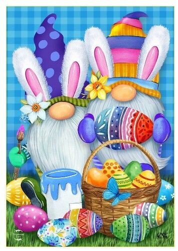Easter Gnomes Garden Flag