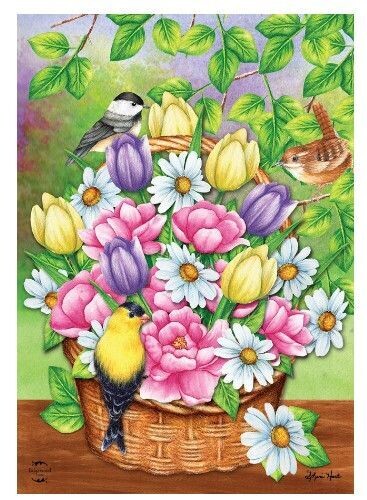 Birds & Basket Garden Flag