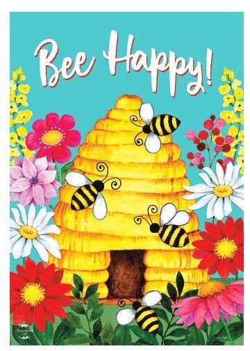 Bee Happy House Flag