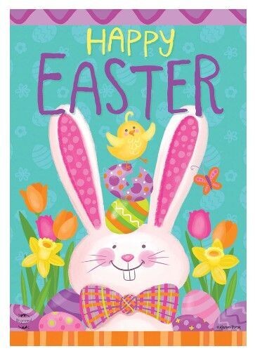 Bow Tie Easter Bunny House Flag
