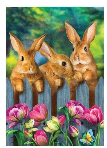 Garden Bunnies House Flag