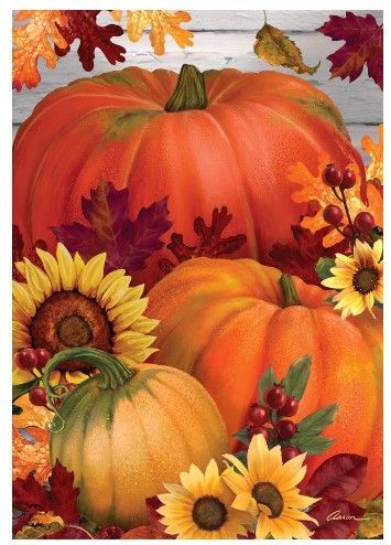 Autumn Pumpkin Trio Garden Flag