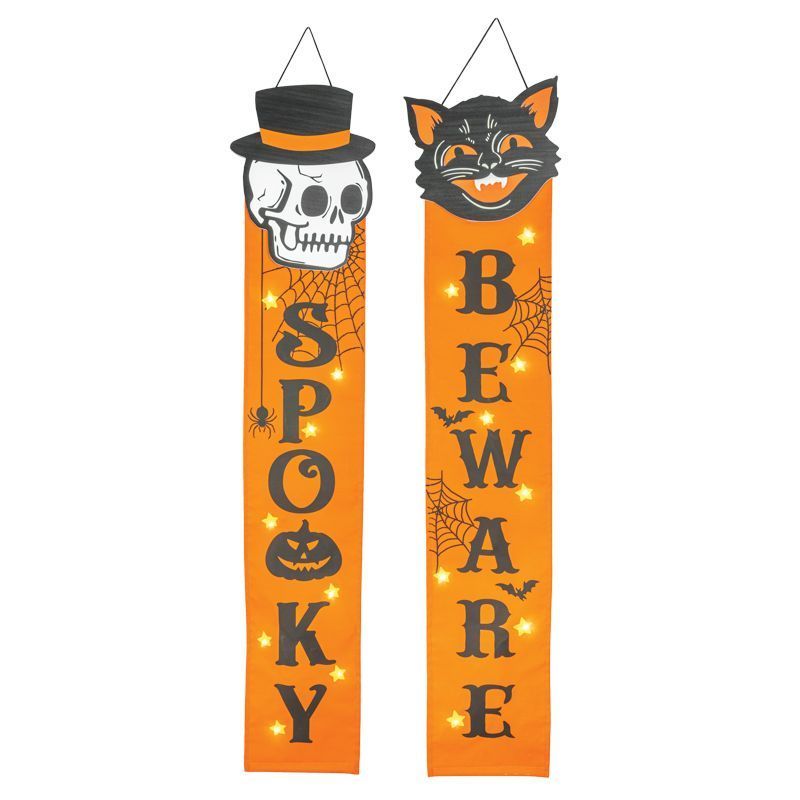4' LED Canvas Halloween Banner