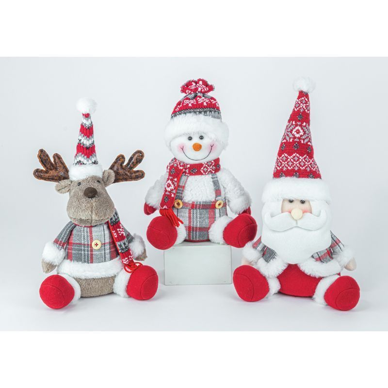 Berry Plaid Plush Sitter