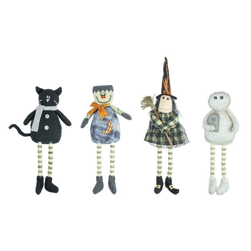 Primitive Button-Leg Halloween Sitter