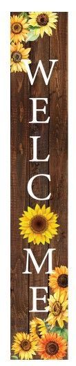 43x8" Porch Board - Sunflower Welcome