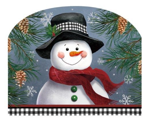 Smiling Snowman Art Sign