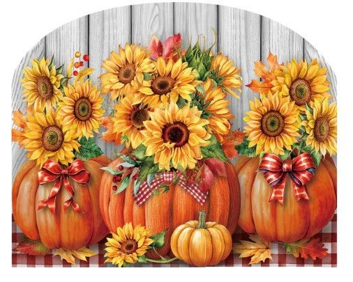 Sunflowers in Pumpkin Art Sign