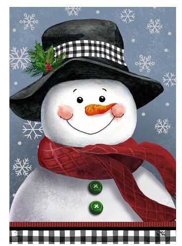 Smiling Snowman House Flag