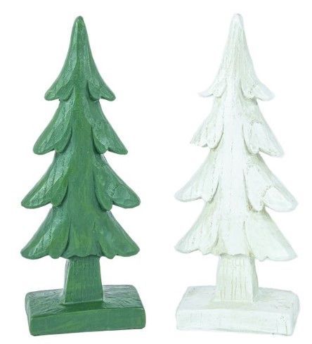 Sm. Green/White Resin Tree