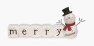 "Merry Christmas" Block w/ Snowman