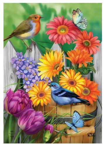 Birds & Blooms Garden Flag