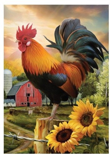 Fancy Rooster Garden Flag