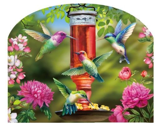 Hummingbird Feeder Art Sign