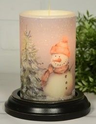 6" Gray Night Snowman