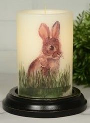 6" Tall Rabbit in Grass Candle Sleeve