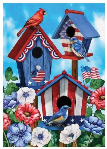 American Birdhouses Garden Flag